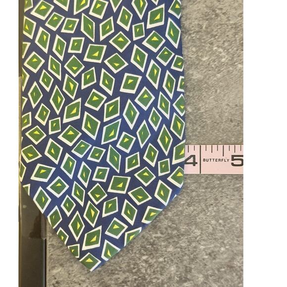 VTG.Abercrombie & Fitch Tie Mens Preppy Geometric Diamond Silk Hand Made USA - Picture 7 of 8
